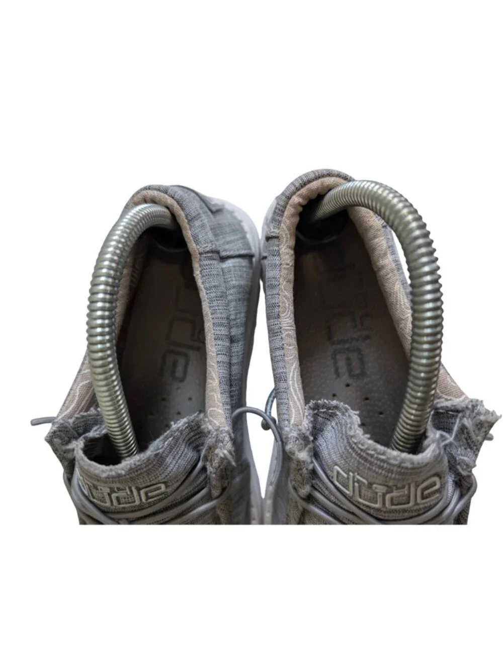 Hey Dude Wally Slip On Shoes Linen Stone Grey Size Youth 4 Women's 5 EU 36